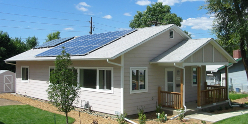 home with solar panels